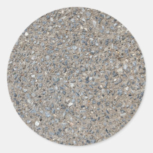 Taupe Concrete Cement Blue Aggregate Sidewalk Classic Round Sticker