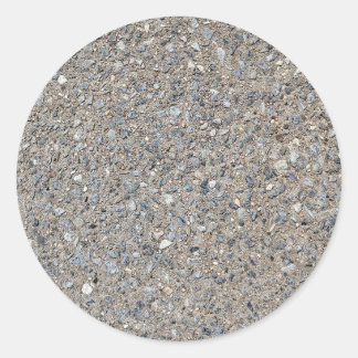 Taupe Concrete Cement Blue Aggregate Sidewalk Classic Round Sticker