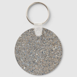Taupe Concrete Cement Blue Aggregate Sidewalk Key Ring