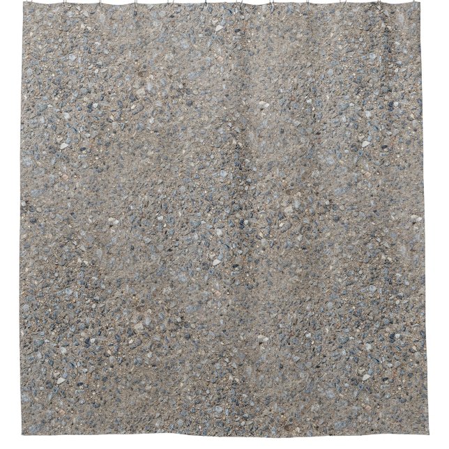 Taupe Concrete Cement Blue Aggregate Sidewalk Shower Curtain (Front)