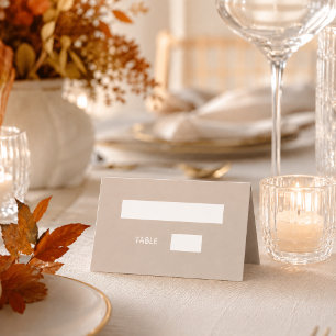 Taupe cream modern simple place card