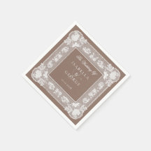Taupe Doily Vintage Lace Modern Wedding