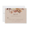 Taupe Fall Watercolor Copper Floral Wedding RSVP