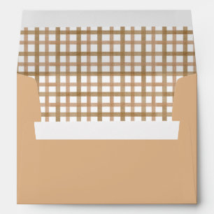 Taupe Gingham Envelope with Liner Pattern
