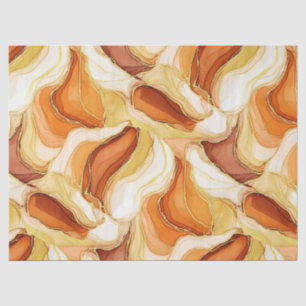 Taupe Gold Fluid Marble Stone Abstract Tissue Paper