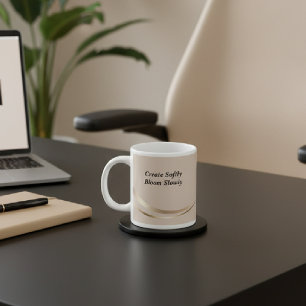 Taupe Gold Inspirational Large Coffee Mug
