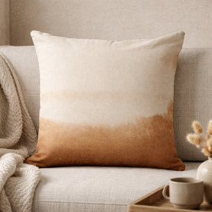 Taupe Gold Stripe Throw Pillow