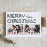 Taupe Green Scandinavian Two Photo Christmas Holiday Card<br><div class="desc">Send holiday cheer with our customisable two-photo Christmas card, featuring charming Scandinavian-style typography. This photo collage Christmas card beautifully blends modern aesthetics with festive spirit, allowing you to showcase two of your favourite photos. The modern typography is complemented by a minimalist design that captures the essence of Scandinavian style, making...</div>