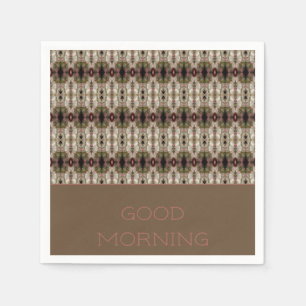 Taupe Grey And Pink Napkin