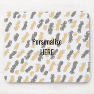 Taupe Grey Swish Abstract Pattern Modern Style Mouse Mat