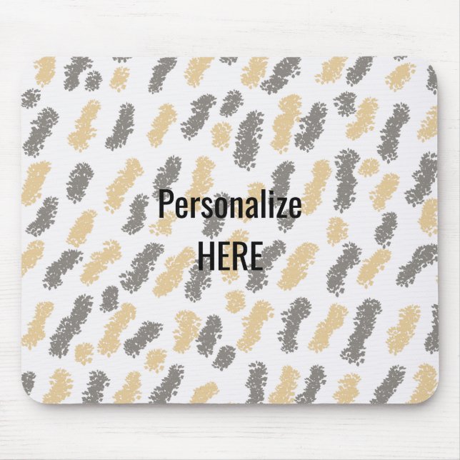 Taupe Grey Swish Abstract Pattern Modern Style Mouse Mat (Front)