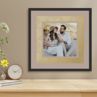Taupe Herringbone Custom Photo Foil Art Print