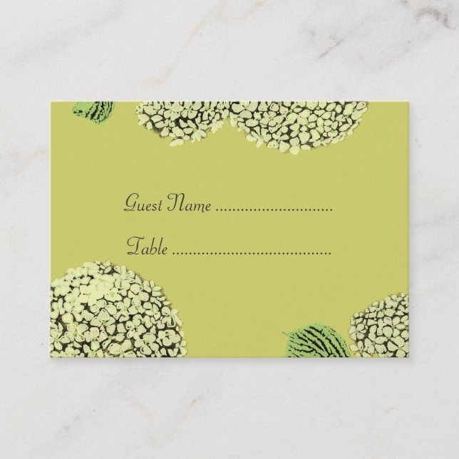 Taupe Hydrangea Place Cards (Front)
