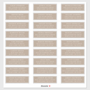 Taupe   Individual Guest Address Labels