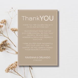 Taupe Ivory Old Money Modern Thank You Card