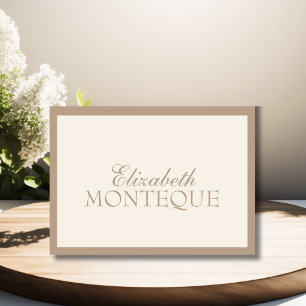 Taupe Ivory Old Money Wedding Place Card