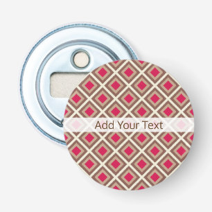 Taupe, Light Taupe, Hot Pink Ikat Diamonds STaylor Bottle Opener
