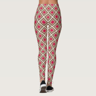 Taupe, Light Taupe, Hot Pink Ikat Diamonds STaylor Leggings