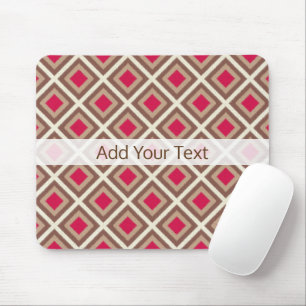 Taupe, Light Taupe, Hot Pink Ikat Diamonds STaylor Mouse Mat