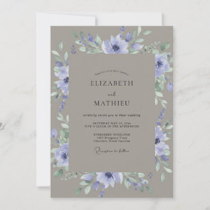Taupe Lilac Vine Wedding Invitation