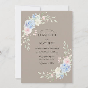 Taupe Luminous Spring Wedding Invitation