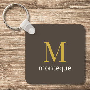 Taupe Luxury Personalized Monogram Gift For Her Key Ring