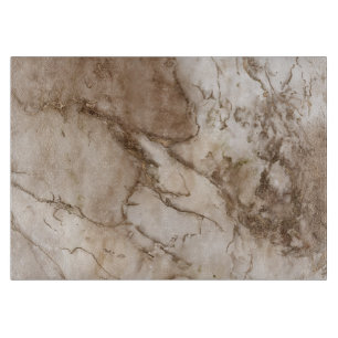 Taupe marble and gold abstract cutting board