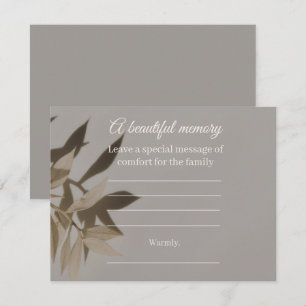 Taupe Memorial Message Card