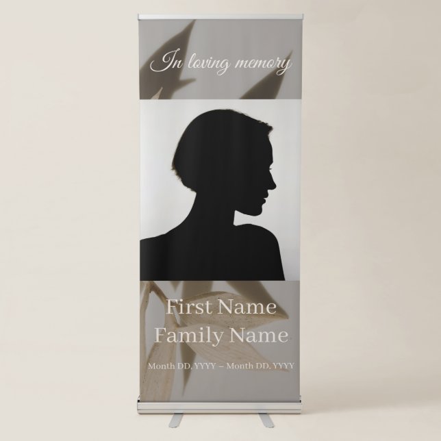 Taupe memorial retractable banner (Front)