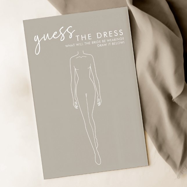 Taupe Minimal Bridal Shower Guess The Dress Game (Creator Uploaded)