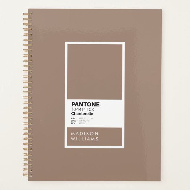 Taupe Minimalist Colour Palette Swatch Custom Name Planner (Front)