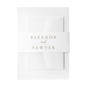 Taupe Minimalist Typography Wedding Invitation Belly Band