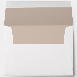 Taupe Minimalistic Fall Leaf Return Address Envelope