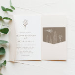 Taupe Modern Minimalist Floral Bouquet Wedding Invitation<br><div class="desc">Invite family and friends with this sage green theme wedding invitation. It features a minimalist floral bouquet line art. Personalise this boho wedding invitation by adding names,  date,  time,  venue and other event details. This taupe floral wedding invitation is perfect for any wedding theme or season.</div>