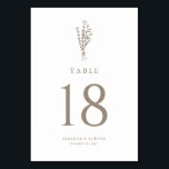 Taupe Modern Minimalist Floral Bouquet Wedding Table Number<br><div class="desc">Customisable minimalist wedding table numbers card. It features a taupe modern floral bouquet line art. Personalise by adding the table numbers,  names,  and event date. This minimalist floral table numbers card is perfect for weddings,  bridal showers,  baby showers,  birthdays,  and so much more.</div>