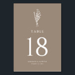 Taupe Modern Minimalist Floral Bouquet Wedding Table Number<br><div class="desc">Customisable minimalist wedding table numbers card. It features a taupe modern floral bouquet line art. Personalise by adding the table numbers,  names,  and event date. This minimalist floral table numbers card is perfect for weddings,  bridal showers,  baby showers,  birthdays,  and so much more.</div>