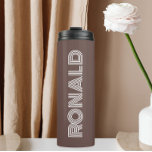 Taupe Modern Typography Groomsman Thermal Tumbler<br><div class="desc">A gift for your wedding groomsman or best man! Keep hot beverages hot and cold beverages cold with this insulated,  metal thermal tumbler that is a trendy,  taupe colour along with name printed in white,  modern style typography. Edit your thermal tumbler and replace name with your desired name.</div>