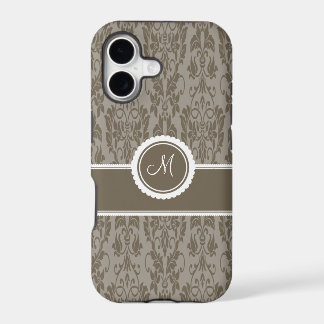 Taupe Monogrammed Damask Case-Mate iPhone 5 Case