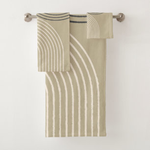 Taupe Neutral Minimalist Bath Towel Set