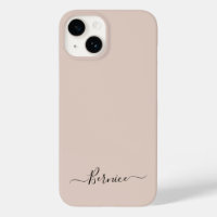 Taupe Neutral Simple Minimalist Script Custom Name