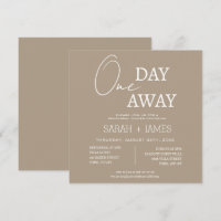 Taupe One Day Away Rehearsal Dinner Wedding Square