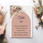 Taupe pampas grass wedding table number names card<br><div class="desc">Ivory background,  taupe colored arch,  beige and taupe colored roses,  pampas grass. Personalize and add table number and guest names</div>