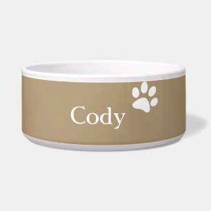 Taupe   Personalised Dog Dish