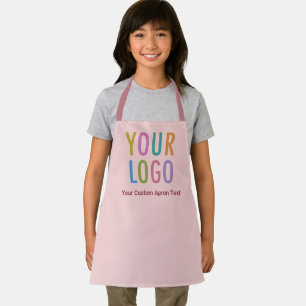 Taupe Pink Custom Kids Apron Custom Logo & Text