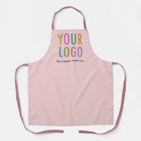 Taupe Pink Personalised Apron Custom Business Logo
