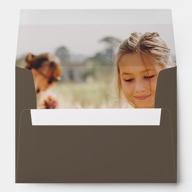Taupe Return Address with Photo Envelope (Back (Bottom))