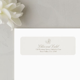 Taupe Sand Botanical Return address label