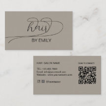 Taupe Script Font Minimalist Hair Salon