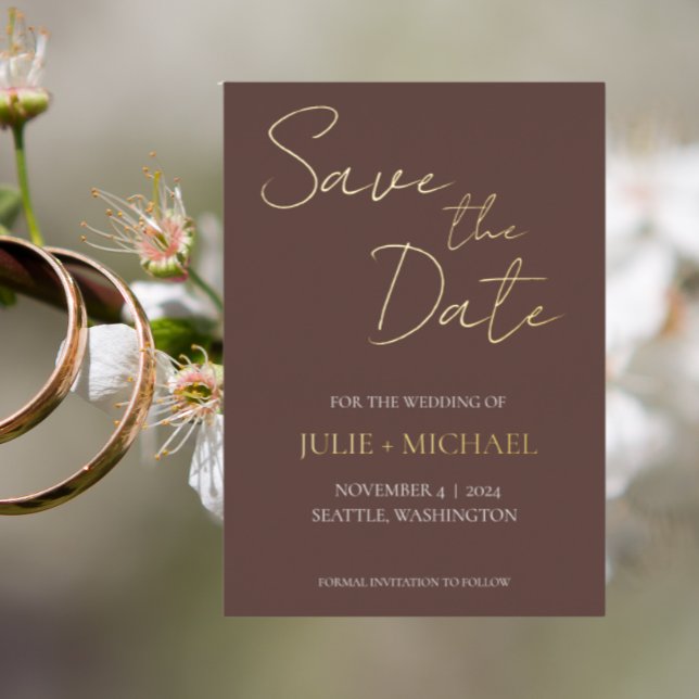 Taupe Simple Style Wedding Save the Date (In Situ Wedding)