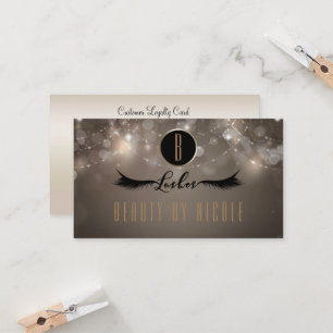 Taupe Sparkle Chic Eyelashes Customer Loyalty Card
